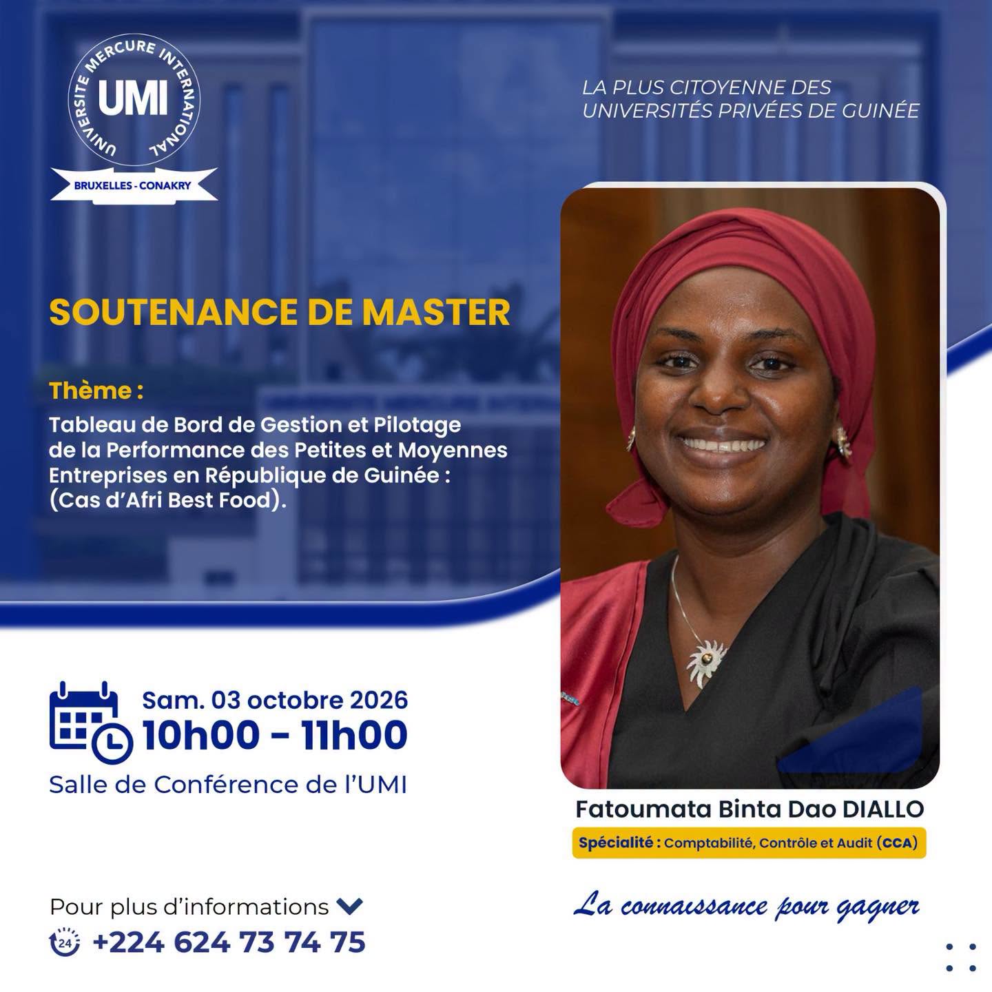 Trois soutenances de Master en Comptabilité, Contrôle et Audit à l’UMI